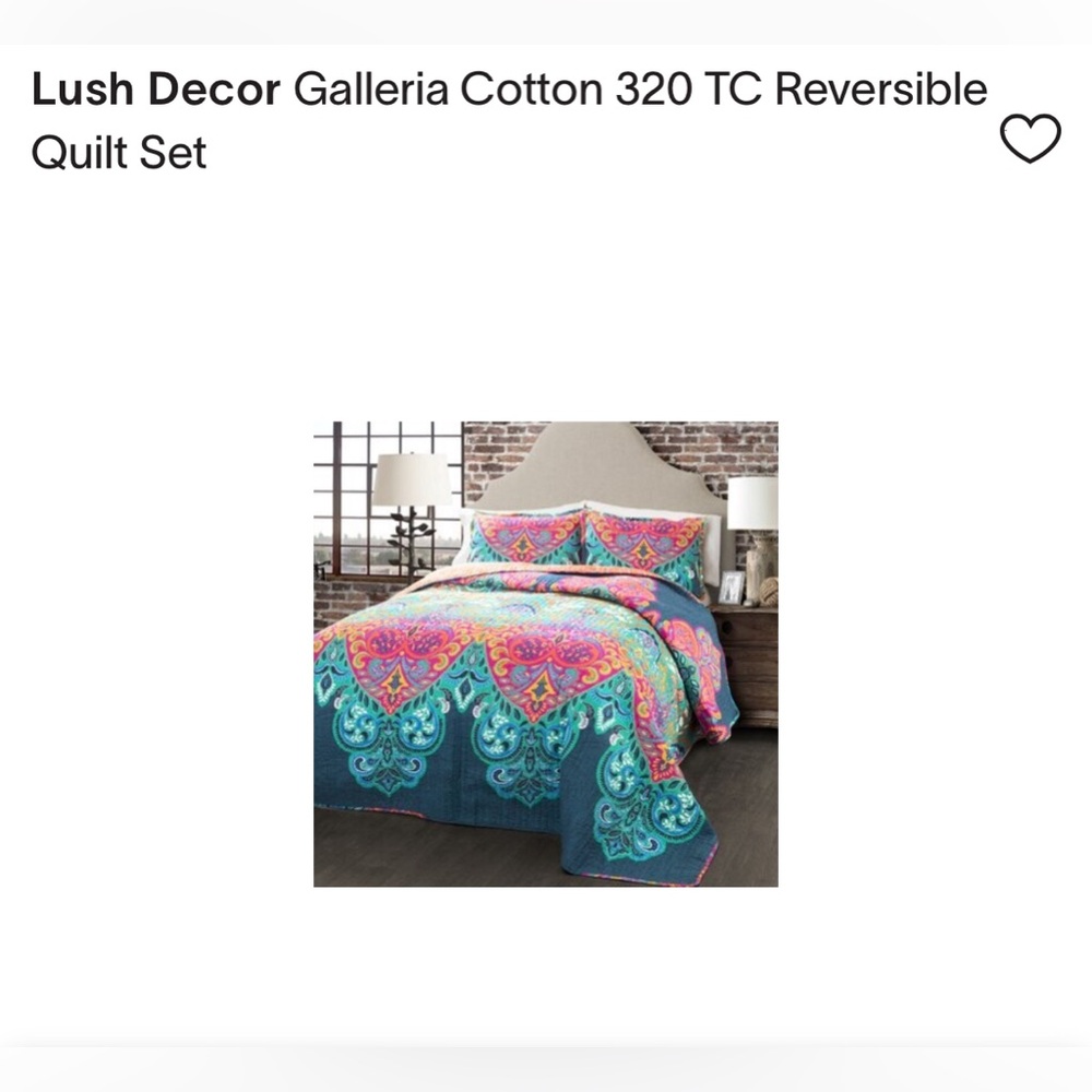 Lush decor Galleria reversible quilt set